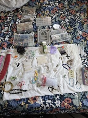 Assorted Jewelry Making Supplies - Multicolor Beads & Findings